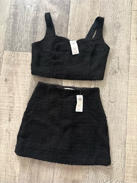 Abercrombie & Fitch Dresses & Skirts - Abercrombie & Fitch Black Textured Two-Piece Skirt Set